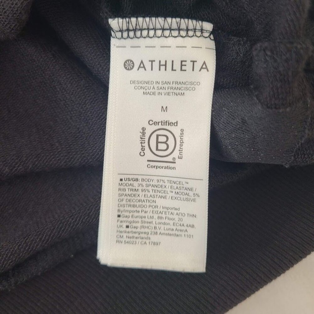 Athleta Womens Black Short-Sleeve V-Neck Tencel Modal Blend Top Size M - Picture 4 of 10